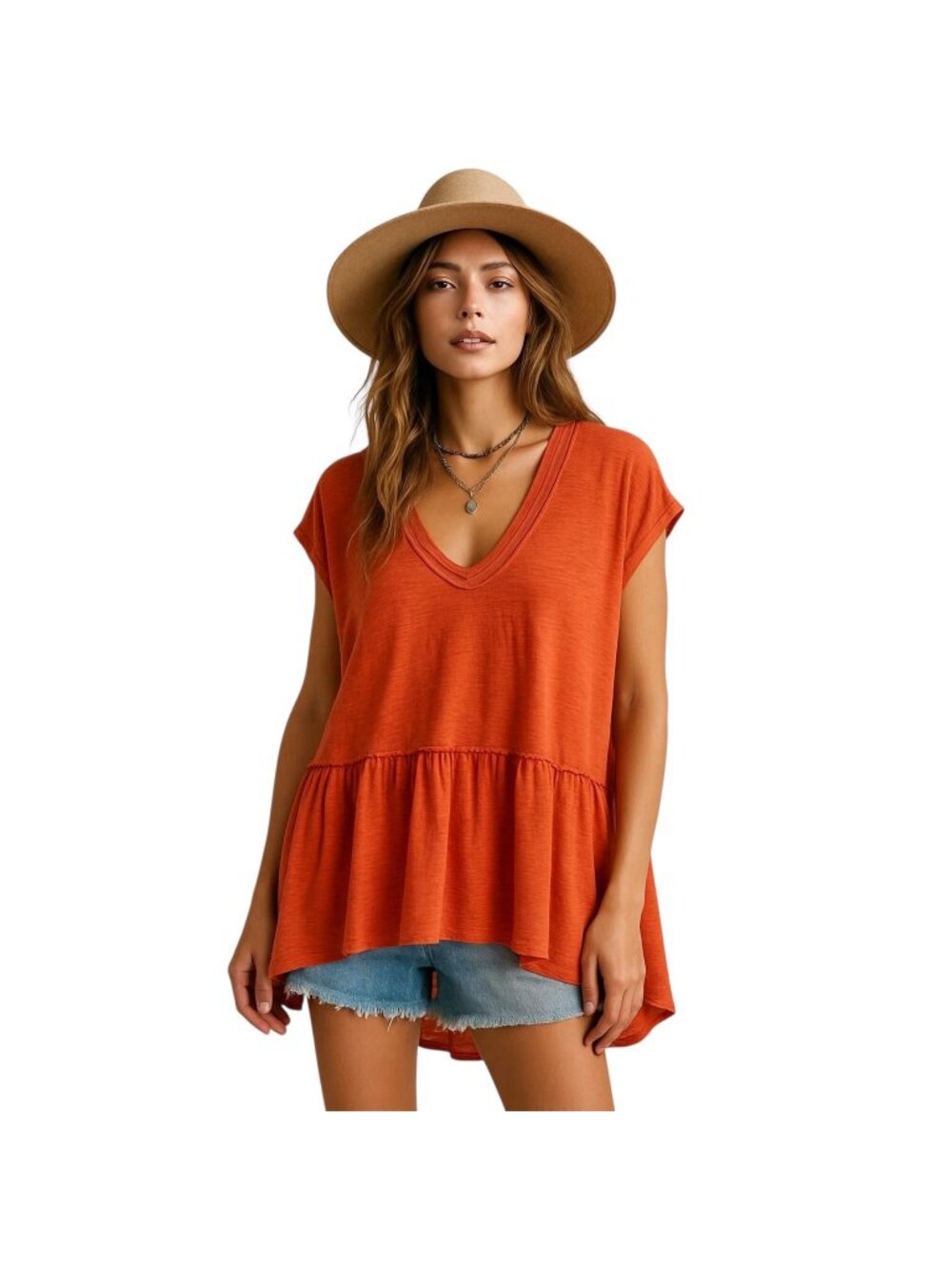 We The Free Swing Tunic Orange Size S Cottagecore Boho Beach Summer Vacation